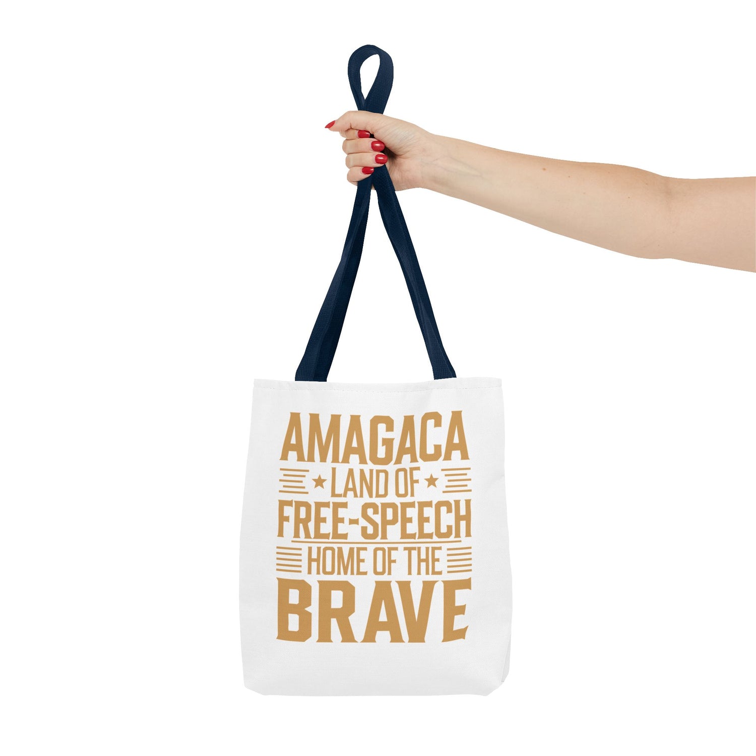AMAGACA-LAND OF FREE SPEECH AND HOME OF TEH BRAVE Tote Bag (AOP)