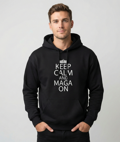 Keep Calm and MAGA On Cozy Heavy Blend Unisex Men Women Hoody